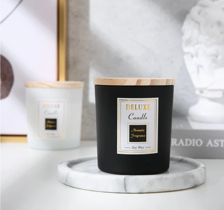 Custom candles luxury scented soy wax candles with wooden lid