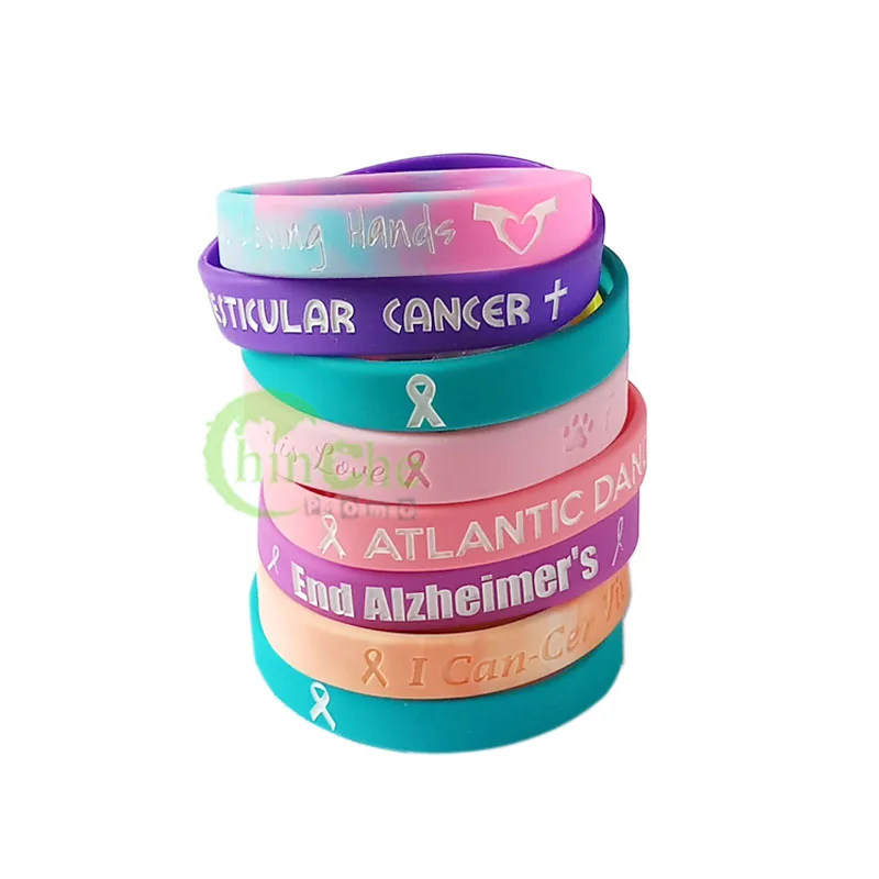 No Minimum Blank Silicone Bracelet with A Message Custom Rubber Silicone Wristband