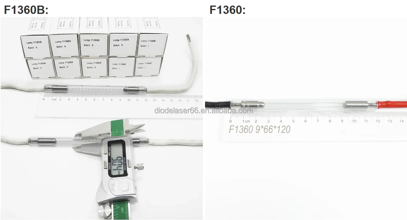 Лампа ксеноновая F1360B 9*66*120 с проводами такими же как F940 F1360 размеры и параметры могут заменить Heraeus NL7239 IPL OPT