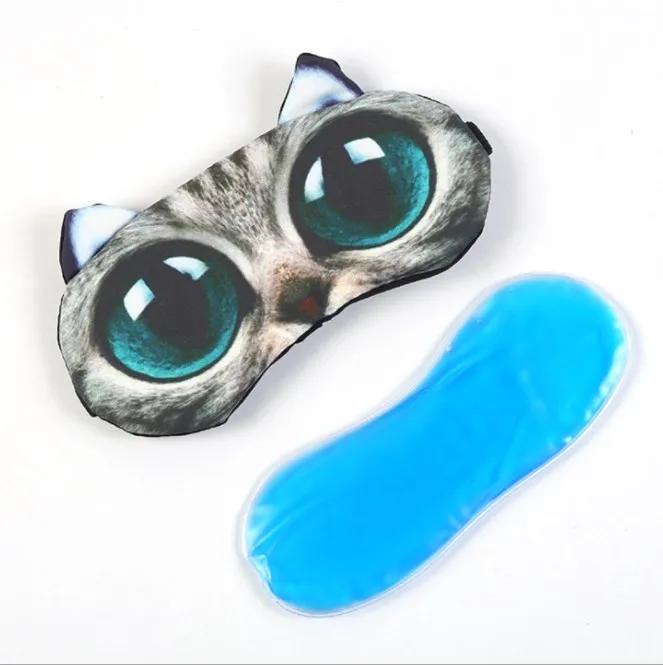 3D cartoon animal pattern printing cooling blindfold for sleeping eye mask