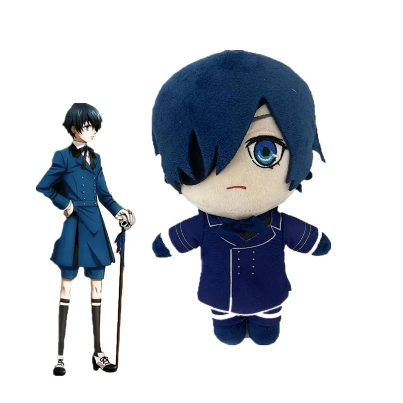 Hnsc20 см Черный Дворецкий Ciel Phantomhive аниме плюшевая фигурка Kuroshitsuji кукла кулон украшение дома подарки