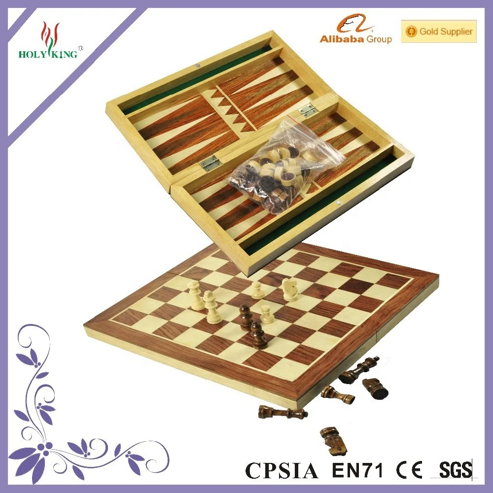 Custom Manufacturers Handmade Backgammon Chess with Checkers