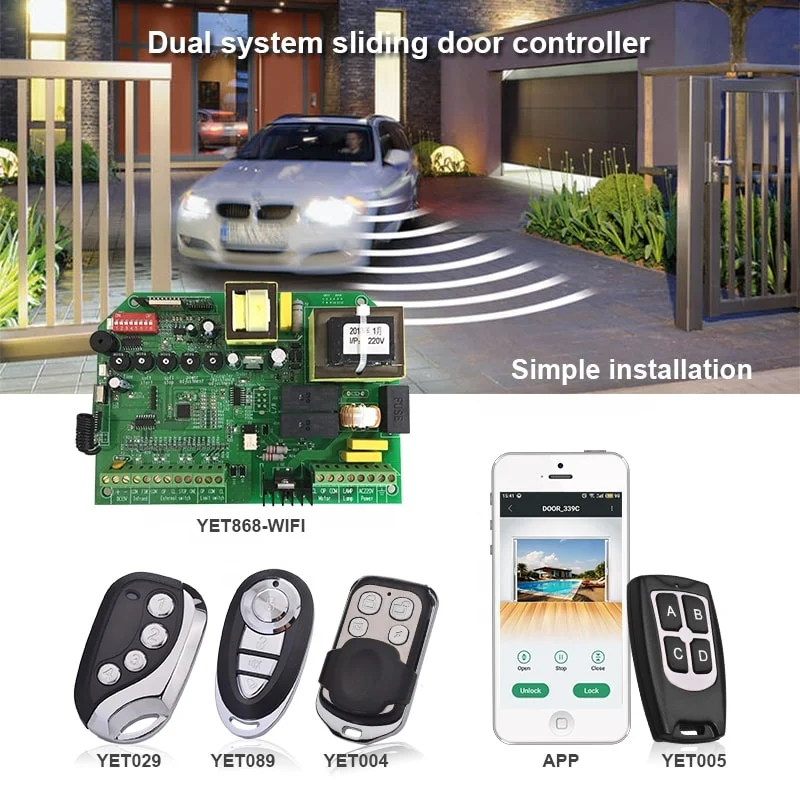 433mhz door opener control panel 220V sliding door controller