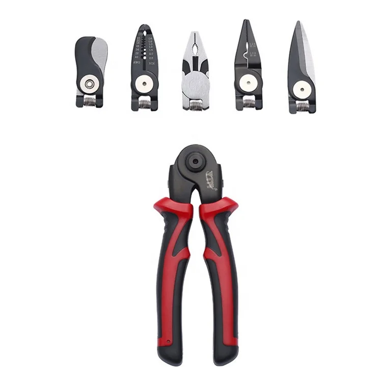 YTH multi-functional 5 in 1 adjustable cable cutter combination pliers crimping tool kit