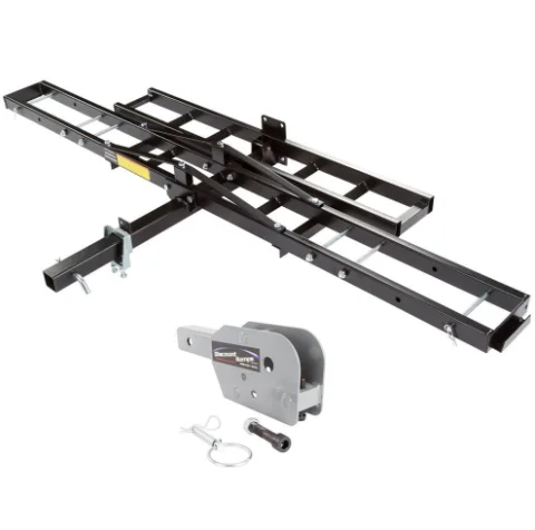 Heavy Duty Black Widow Steel Folding Motorcycle Carrier Hitch Mount Motorcycle Rack in Black Car Roof Racks