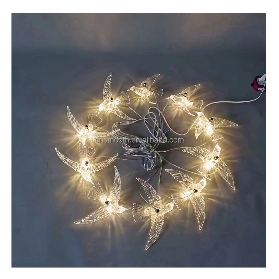 Wedding Supplies Ceiling Decoration Light Clear Acrylic Bird Transparent Flying Bird