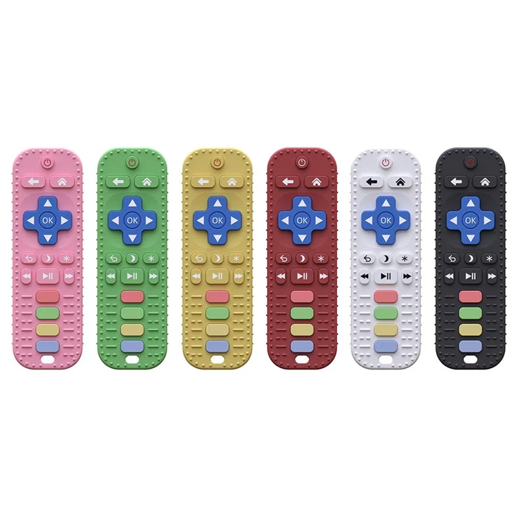 Remote shape sensory teething toys baby silicone teether eco friendly chew toys silicone baby teething toys