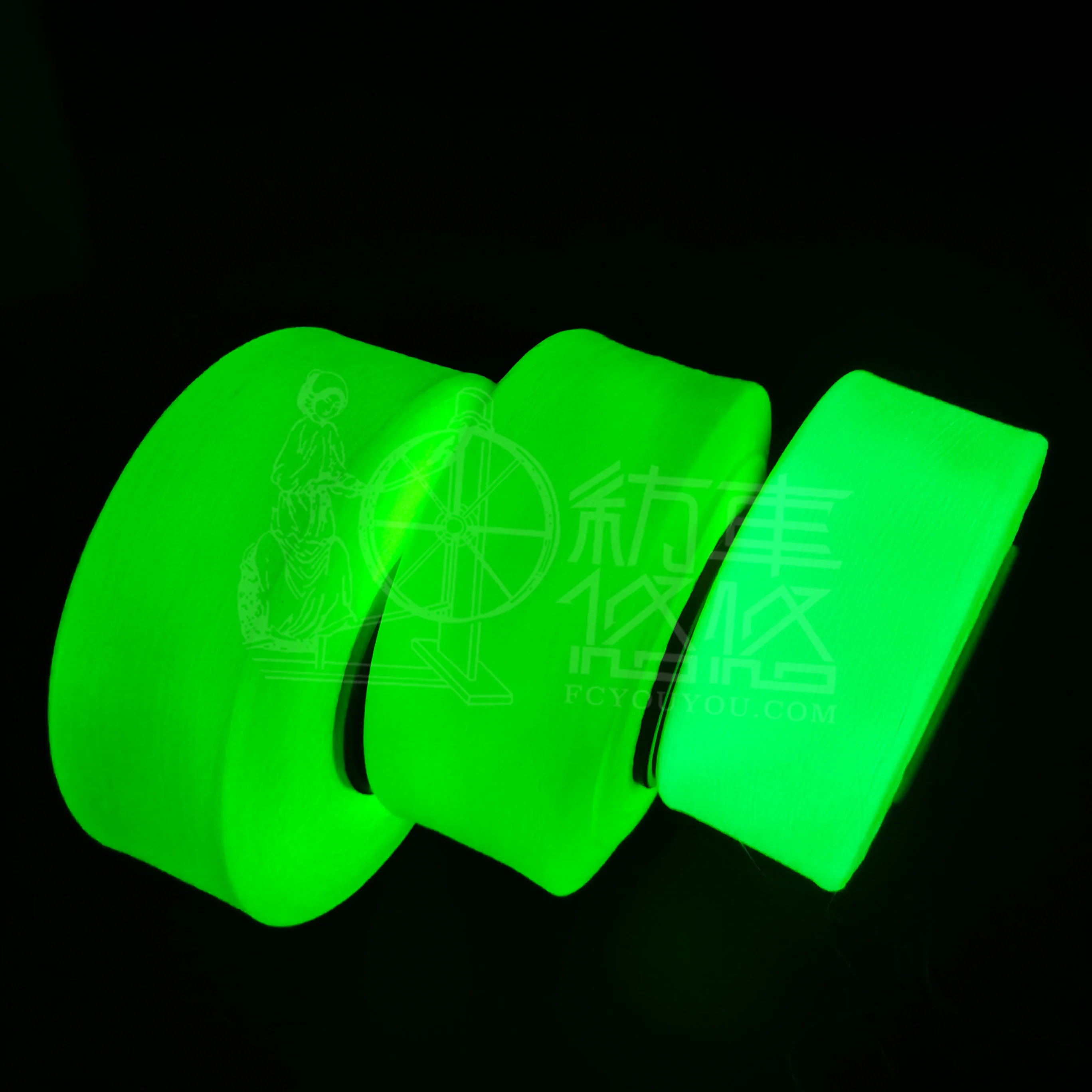 Glow in the dark yarn filament FDY 75D 150D 300D 600D Luminous weaving yarn super bright glow in the dark fancy knitting yarn