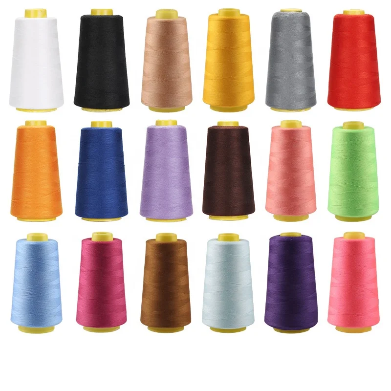 Переработанная нить TKT120 100% из полиэстера швейная 40/2 3000yds для шитья