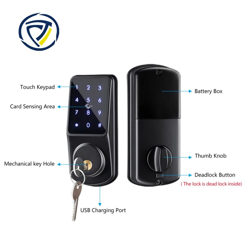 ANSI медный дактилоскопический запорный клапан ttlock tuya пульт дистанционного управления беспроводной умный замок-засов