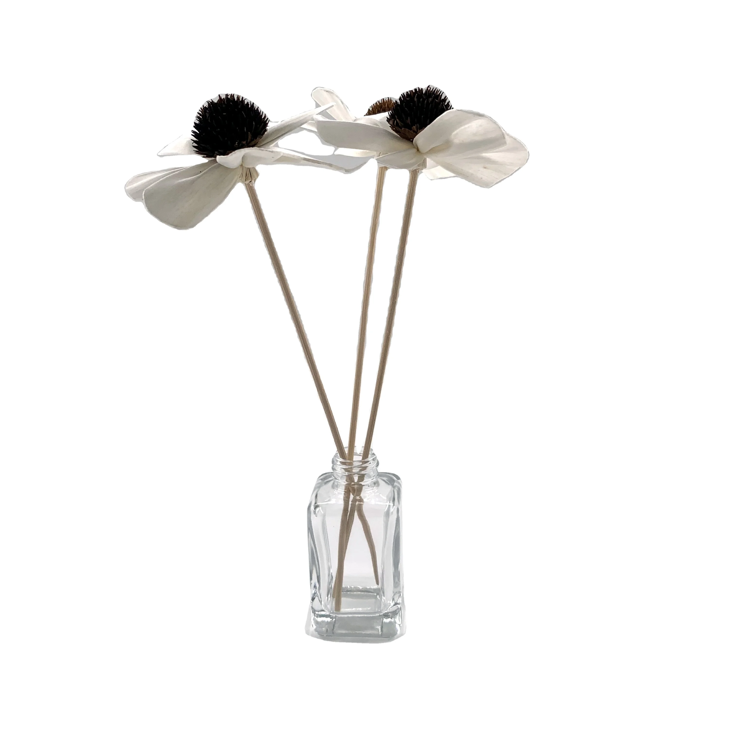 China factory  handmade reed diffuser sola flower dried wood sun Flower with rattan sticks