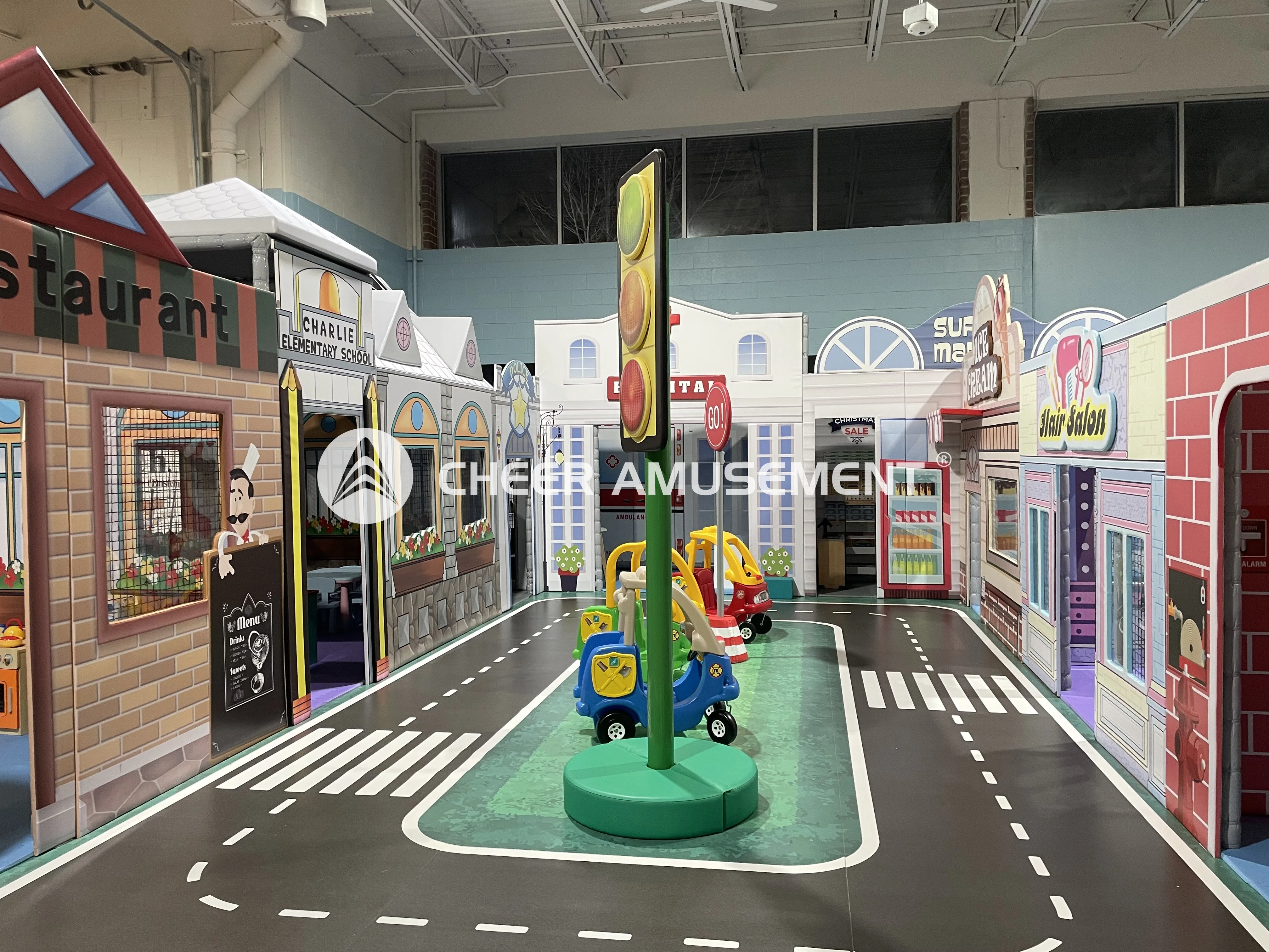 Tiny Town Game Kids Role Play Station Indoor Play House Infants Play Entertainment Center by Cheer Amusement