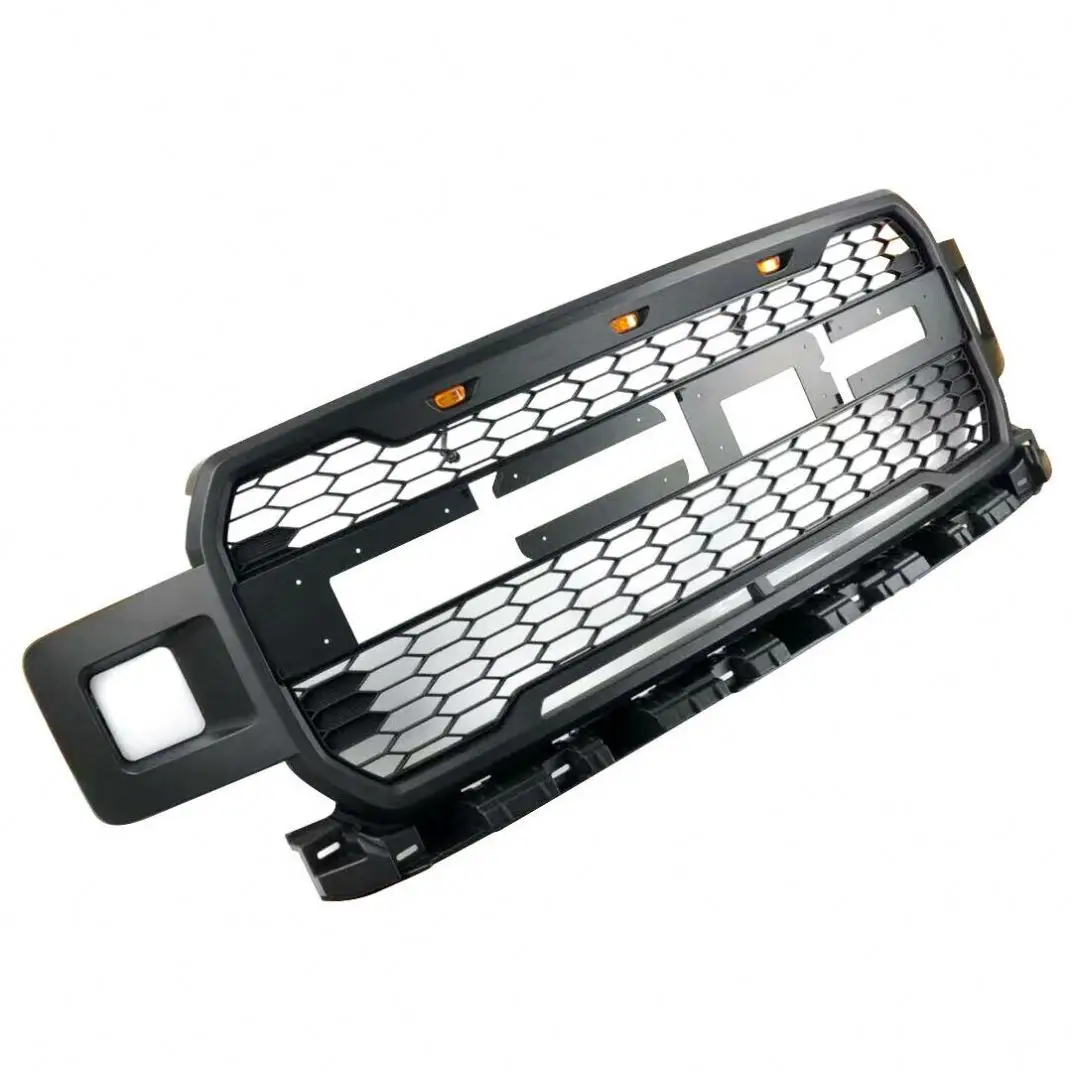 2018 2019 2020 Black ABS Raptor style Grills Front Grill with Light for FORD F150