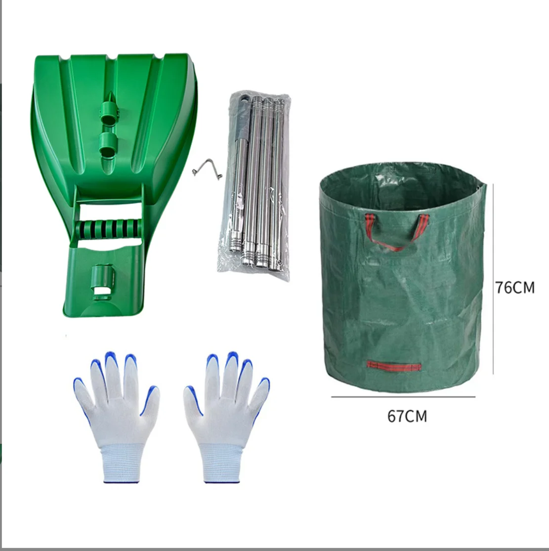 garden scoop Ergonomic Hand Held Garden Rake Grabbers Green Large Leaf Scoops for Picking up Leaves Grass Clippings Lawn Debris