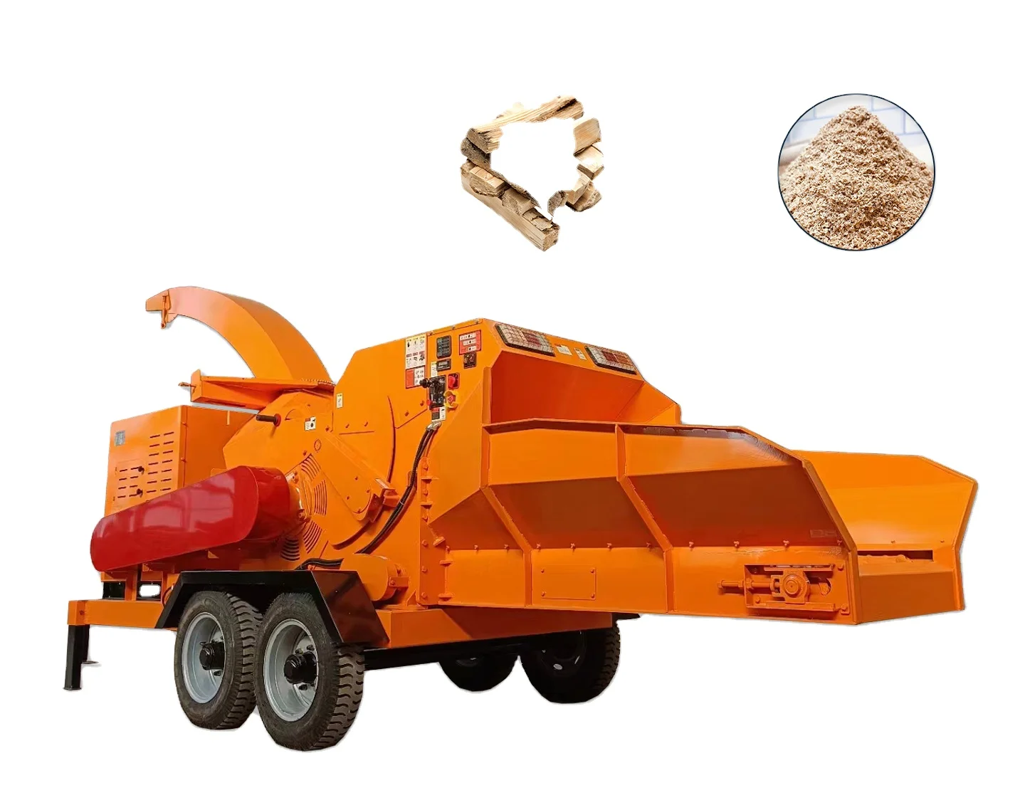 55HP Wood Shredder Mobile Diesel Engine Wood Chipper Waste Tree branches Wood Chipper Machine