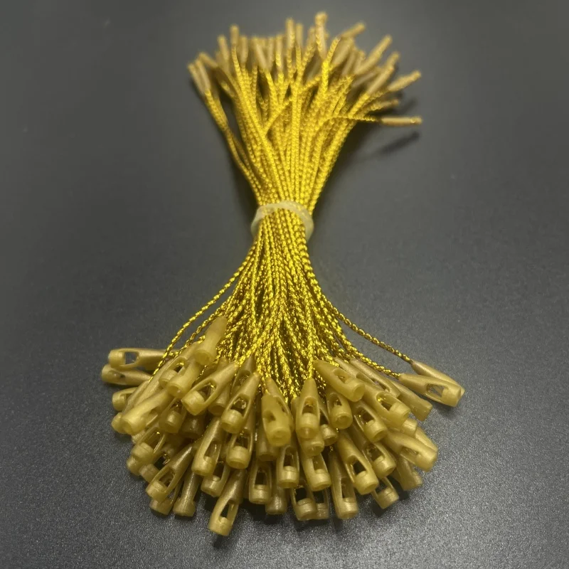 Custom 10cm Gold Wire Rope Label Hanging Paper Plastic Cloth Hang Tag for Garments Shoes Bags-Custom Price Tag