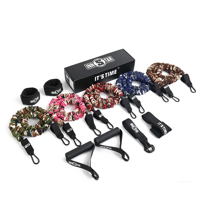 
 INNSTAR Регулируемая тянущаяся веревка 11 шт. набор эластичных лент для фитнеса  