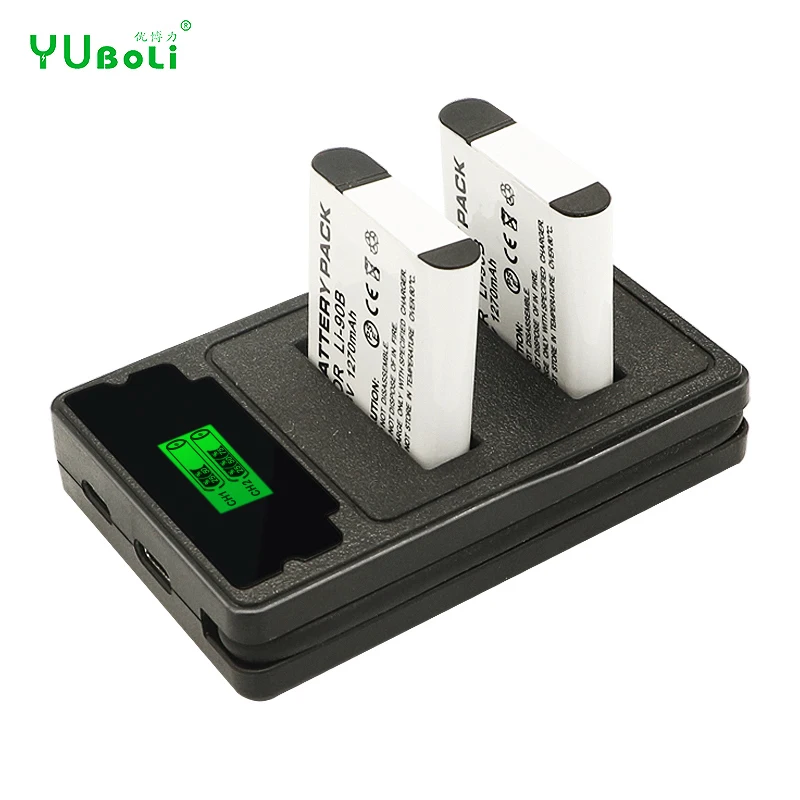 LCD USB Dual Charger LI-90B 90B LI90B Camera Battery for Olympus SP 810 800UZ u6010 u6020 u9010 SZ14 SZ16