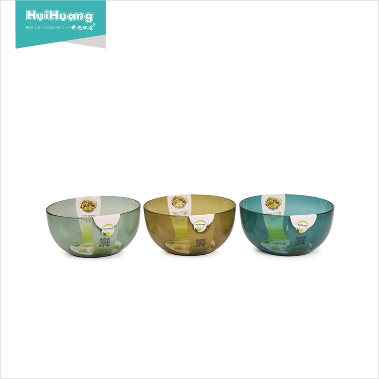 Wholesale dinnerware big round kitchen restaurant 9 inch clear salad bowls reusable PP plastic bowl