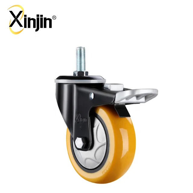 3 inch swivel single ball bearing PU caster wheel