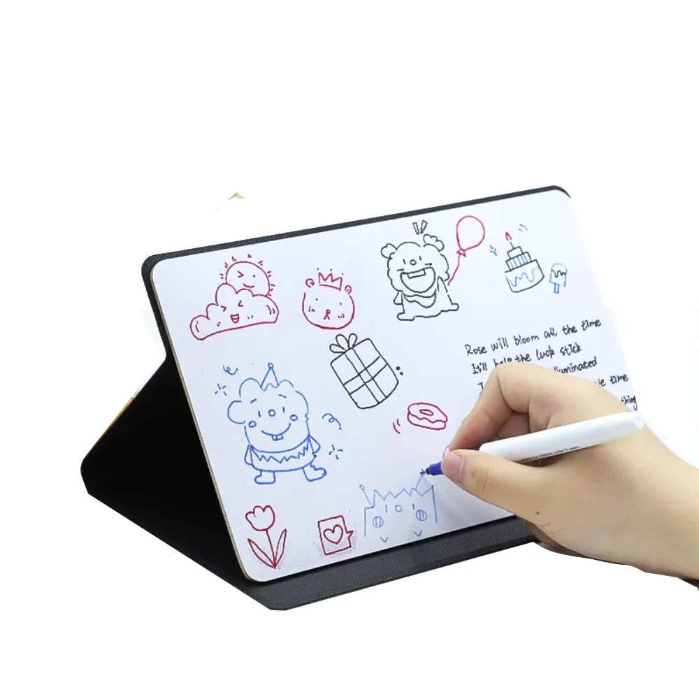 Promotional Portable Dry Erase White Board Meeting Erasable Reusable notepad foldable Magnetic whiteboard with stand