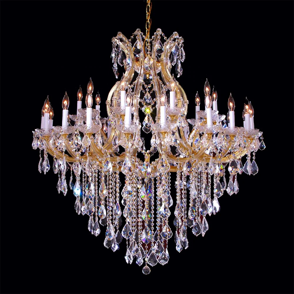 31lights 100cm gold maria theresa crystal chandelier for living room lustre cristal candelabra classic bohemian luminaire