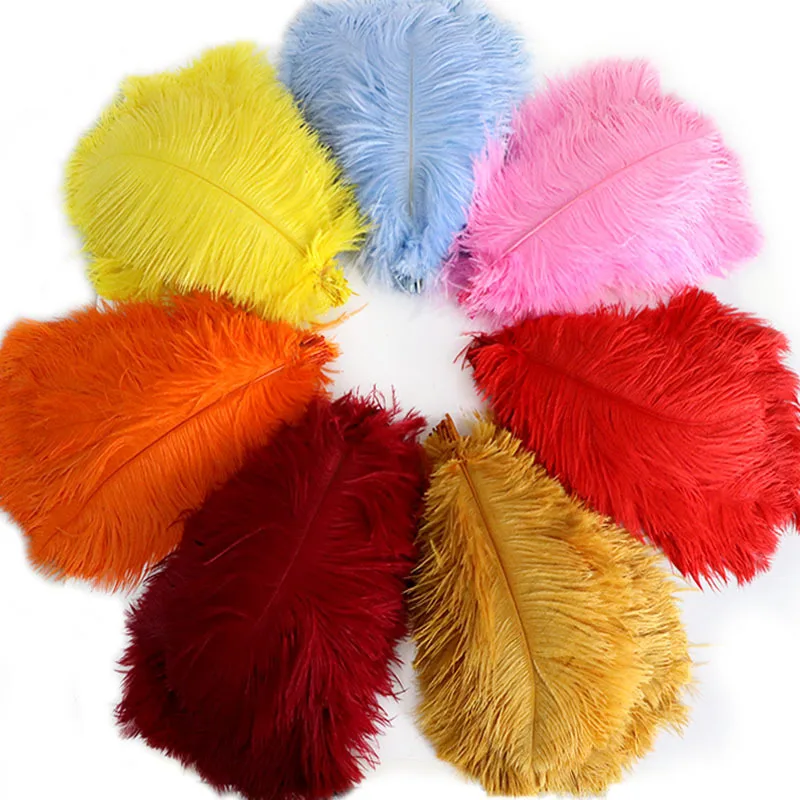 Wholesale 25-30cm Pink Red Yellow Black Green Ostrich Feathers Bulk Feather Ostrich For Decoration