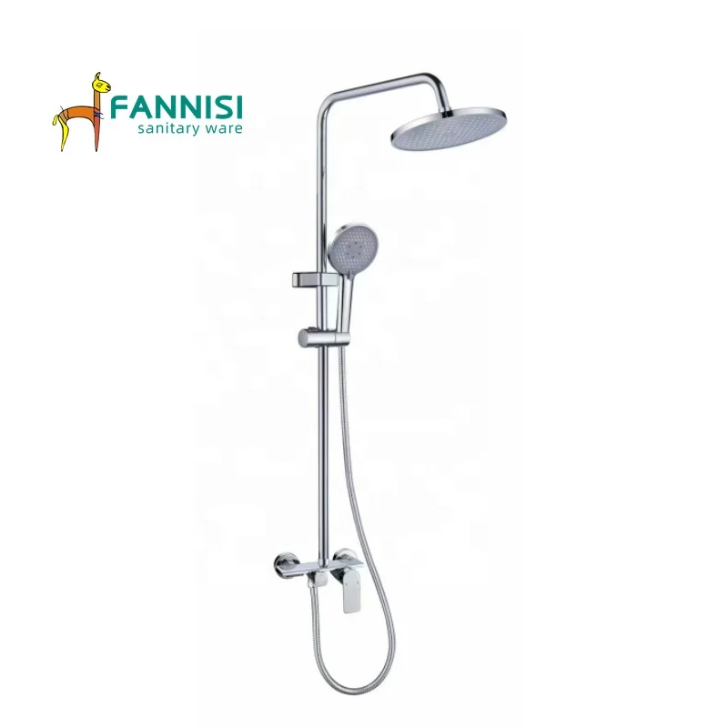 Cheap shower mixer faucet wall mounted rainfall shower tap system bathroom shower set