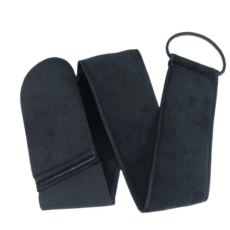 
Black Self Body Tanning Mitts Back Applicator Strap with Handles 