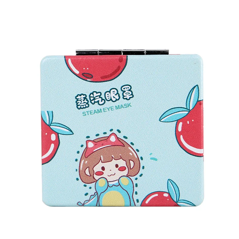 Portable Small Mirror Pu Cosmetic Double-sided Mirror Cartoon Folding Mini Pocket Mirror