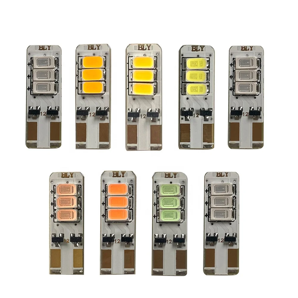 12V 24V Super Bright T10 Plug Bulb with 6pcs Lamp Bead License Plate Light Dome Lamp for Truck Car Bus LED Indicator Light