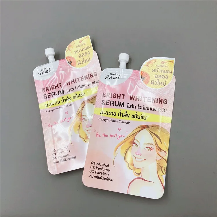 Liquid Packaging Bag Supplier Customized Print 10g 30 ml 1.76 oz Spout Pouch For Cosmetic And Sunblock Liquid Foundation
