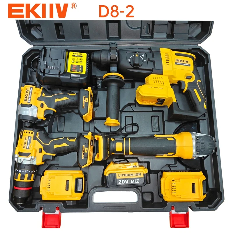 EKIIV NEW Complete Multi Function Tools set 4ah 5ah 6ah 20v Max 15-Tool Lithium Ion Cordless Combos Kits