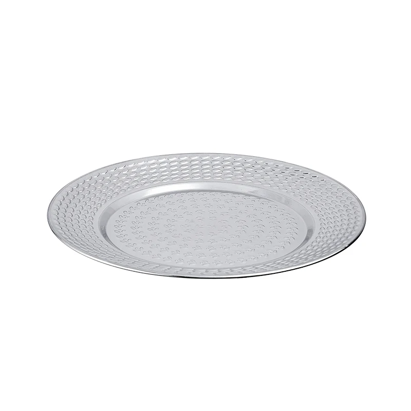 Wholesale 28cm metal tray stainless steel plate Dinner Plates Food Dishes&Plates For Dining