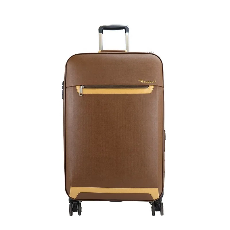 Personalized soft PU leather suitcase set travel luggage sets trolley bags luggage