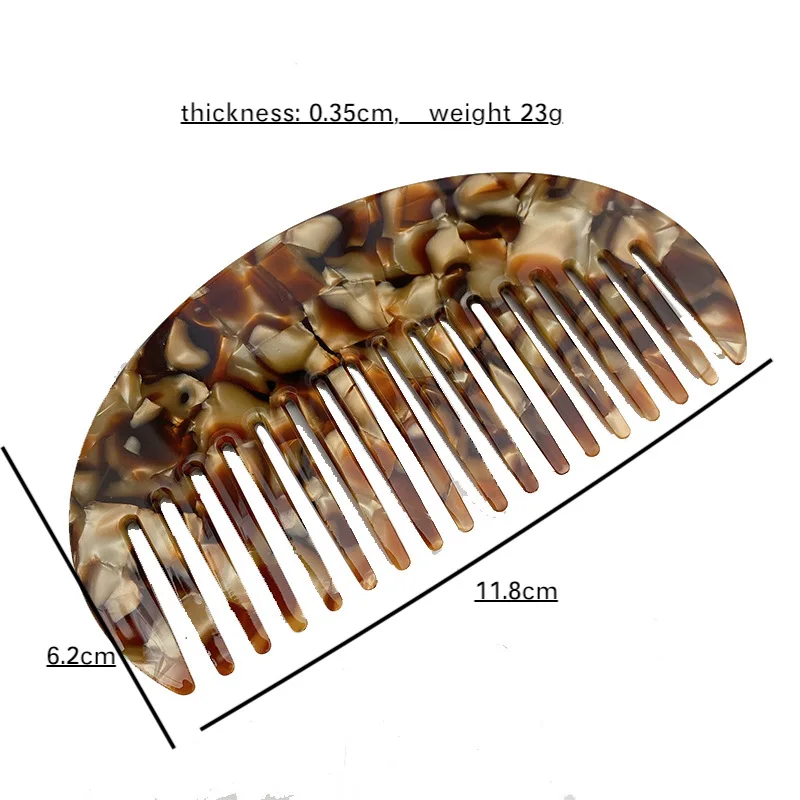 Customize Gift Anti Static Hairbrush Portable Marble Cushion Travel Wide With logo Tooth Comb  Cellulose Acetate