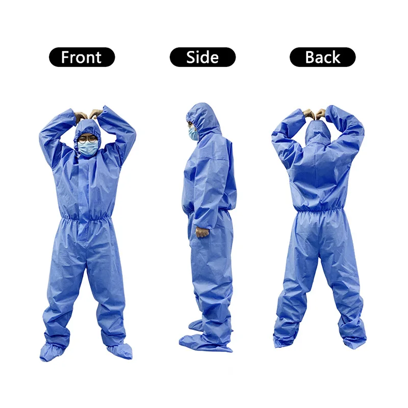 Safety Protective PPE SMS PP Type 5 6 Polypropylene Chemical Coverall Disposable Overall