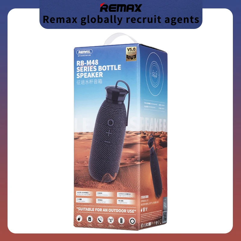  Remax RB-M48 tf-карта кнопка управления бутылка для воды портативный ремешок велосипеда Bluetooth 5 0 беспроводной уличный