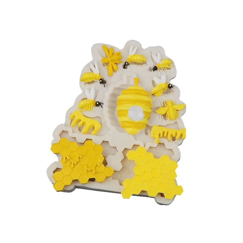 DIY Lovely little bee Beehive Liquid Silicone Mold/Honeybee Cake Decorating Mold silicone chocolate molds