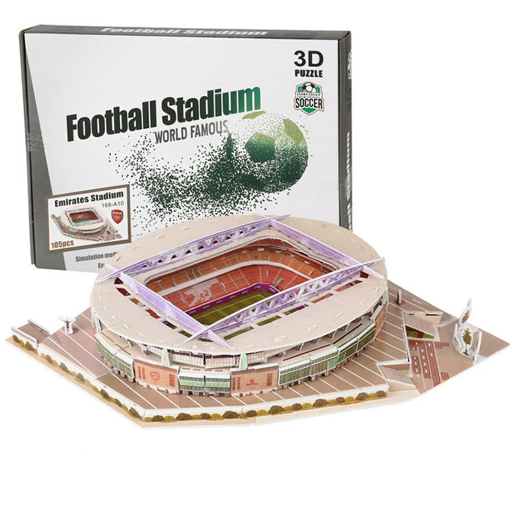 Factory Wholesale Custom Educational Toys Football Court Stadium 3D Puzzle Brain Games  Color Puzzle