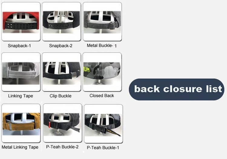 back closure list