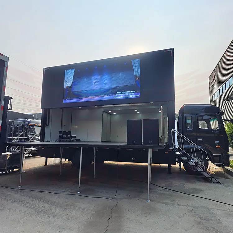 SINOSWAN FAW SR70 Hot Sale Led Mobile Stage Show Truck Mobile Billboard Stage Truck Roadshow Truck with Expandable Room