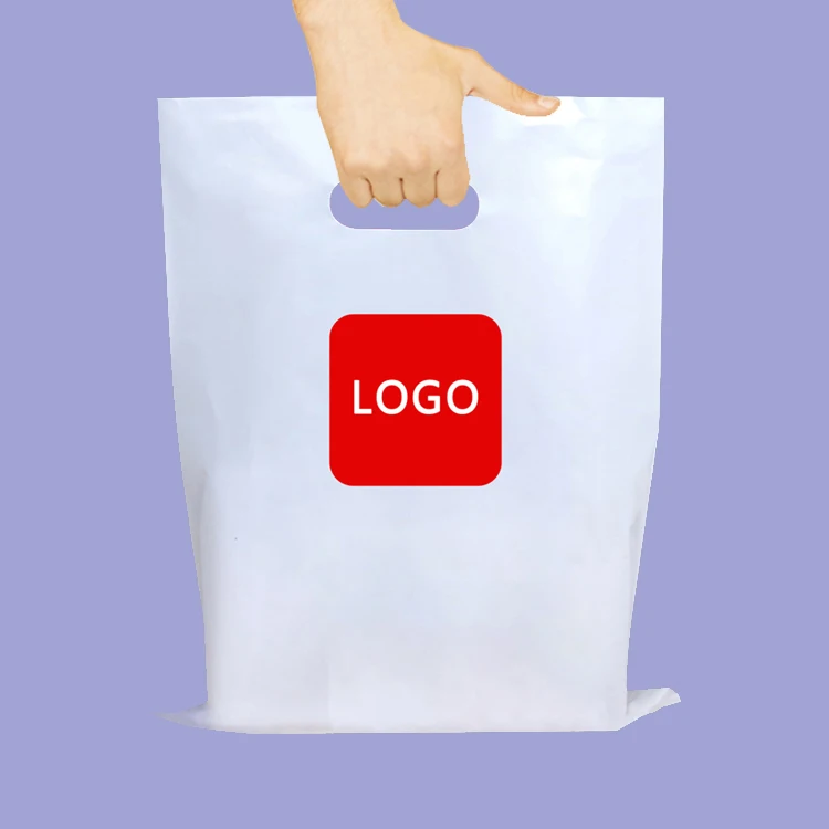 Custom printing heavy duty  bio degradable compostable thick die cut patch large shopping plastic bags with custom made own logo