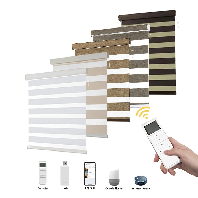 Motorized Zebra Blinds Custom Motorized Home  Zebra Roller Blinds Shades