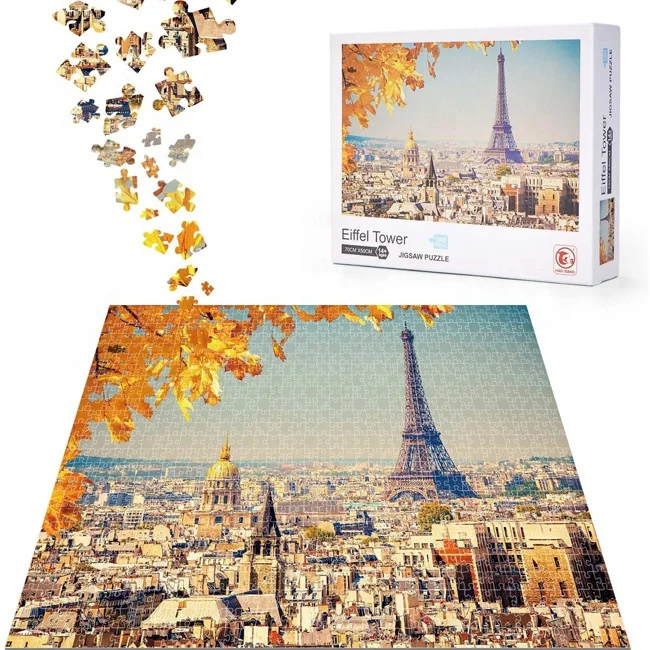 Wholesale newest oil printing high quality 1000 pieces custom jigsaw puzzle