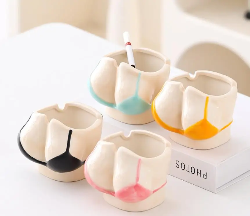 Fashionable Creative Ashtray Sexy trendy art ornament home office tea table ashtray Ceramic Ashtray