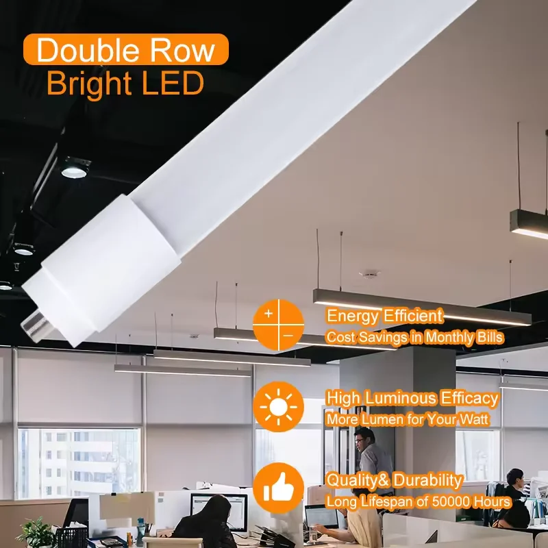 2FT 4FT Fluorescent T8 LED Tube Light Clear Cover 6000K Daylight Tube Lighting