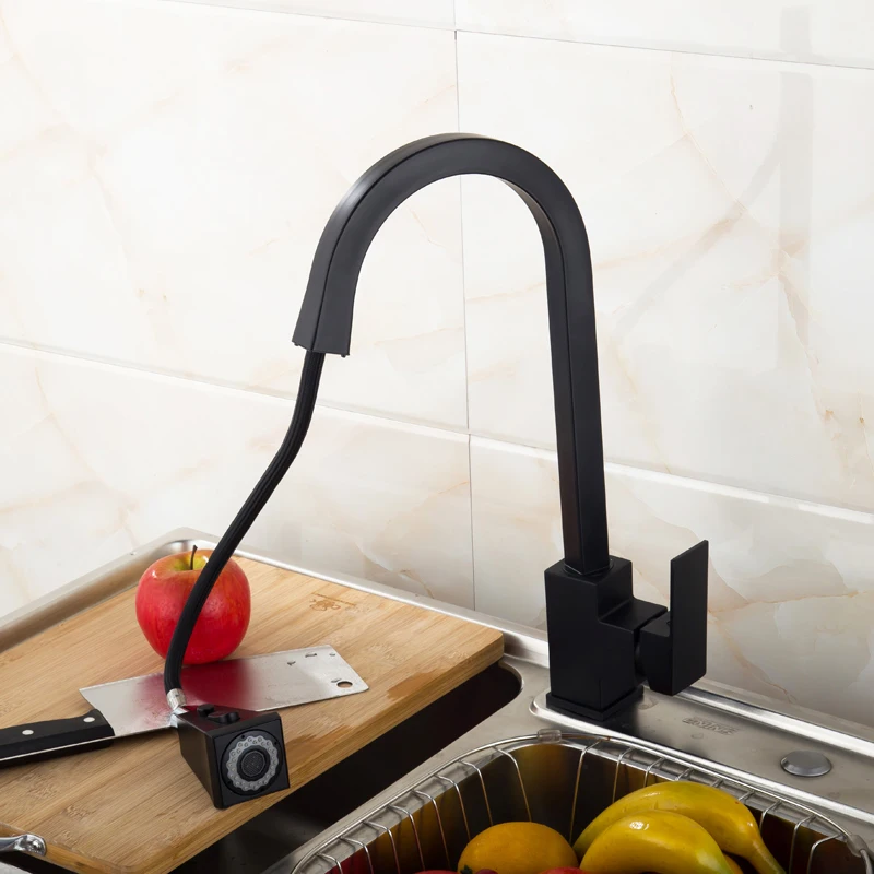 SKL-CL003B Kitchen faucet pull out black kitchen faucet mixer with flexible hose