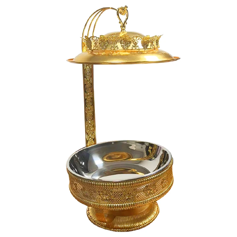8L Gold Chefing Dishes Food Warmer Chaffing Dishes Buffet Catering Stainless Steel Hanging Chafing Dish For Sale