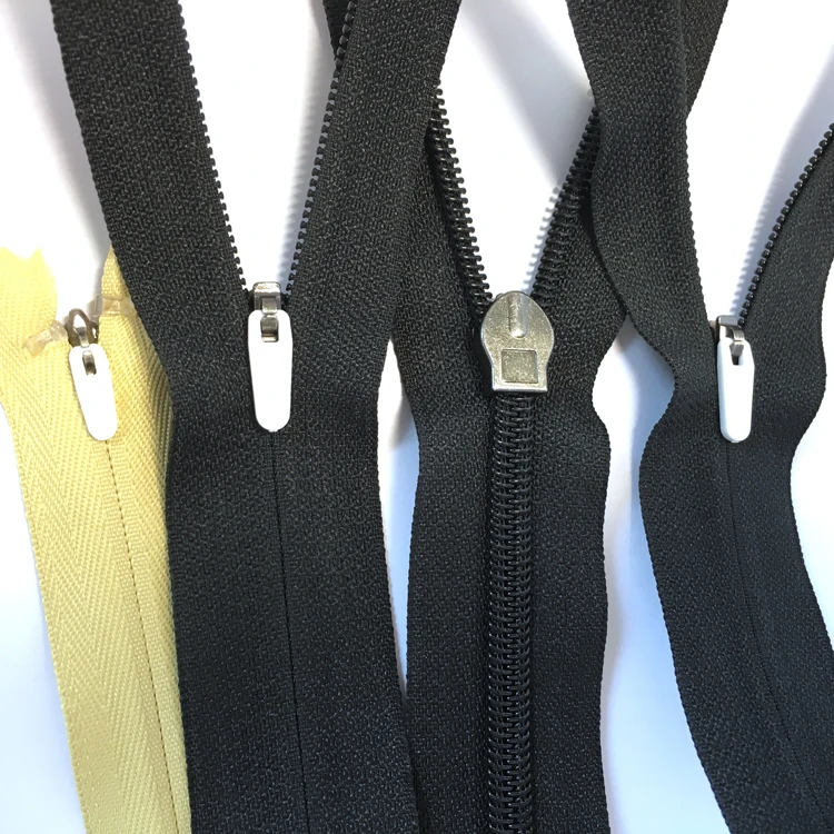 JY Customized 5# Transparent Top Stopper Nylon Invisible Zipper  With Plastic Slider